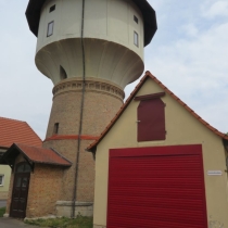 Wasserturm in der Hauptstraße in Gleina (Verbandsgemeinde Unstruttal) im Burgenlandkreis