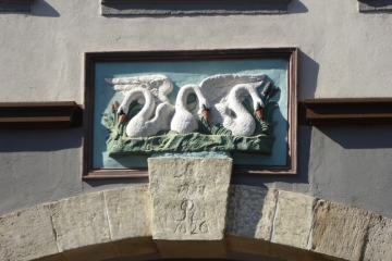 Gasthof "Zum dreyen Schwanen" in der Großen Burgstraße in Weißenfels im Burgenlandkreis